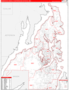 Bremerton-Silverdale Metro Area Wall Map Red Line Style